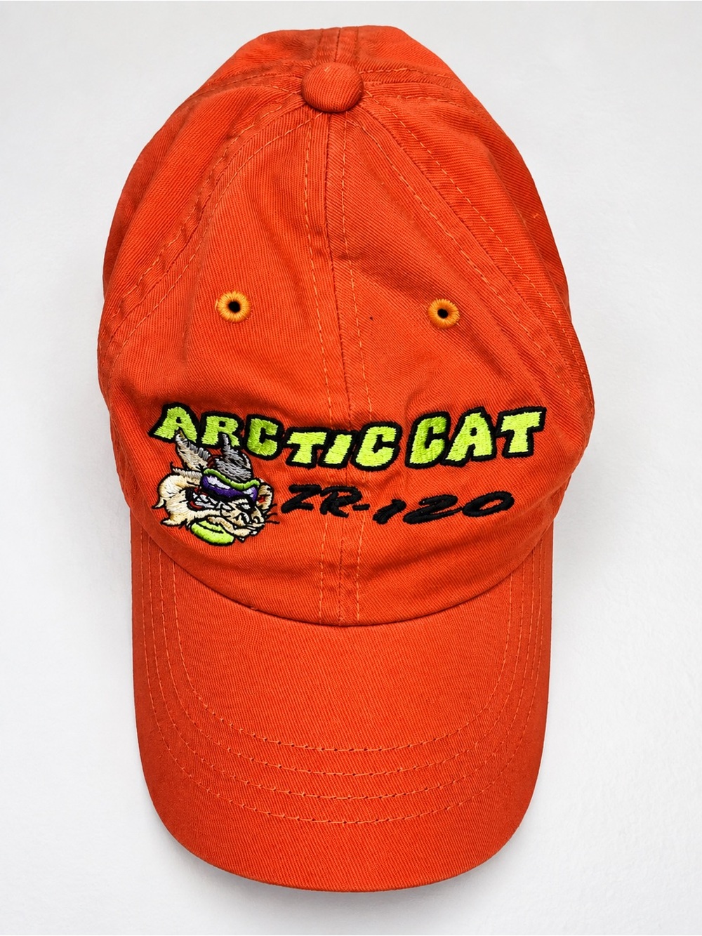 Kids Orange Baseball Cap - ZR-120 Embroidered